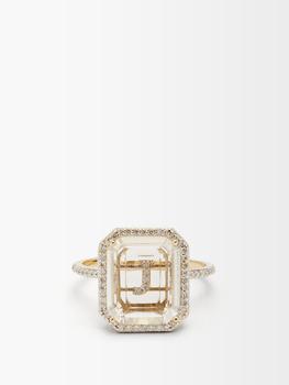 MATEO, MATEO | Initials diamond, quartz & 14kt gold ring J-Q商品图片 