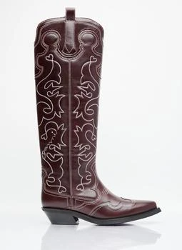 Ganni | Embroidered Western Boots 4.8折