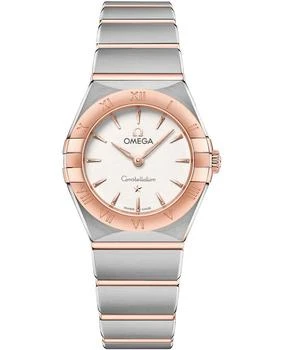 推荐Omega Constellation Manhattan Quartz 25mm Silver Dial Rose Gold and Stainless Steel Women's Watch 131.20.25.60.02.001商品