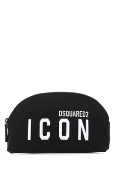 推荐Dsquared2 Logo Printed Zip-Up Make Up Bag商品