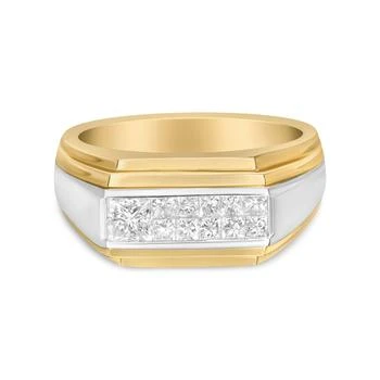 Haus of Brilliance | 14K Yellow and White Gold 1.00 Cttw Princess-Cut Diamond Modern Gent's Band,商家Premium Outlets,价格¥26876