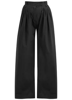 KEN BARRELL上海, Mark Kenly Domino Tan | Pari black pleated cotton-poplin trousers商品图片 