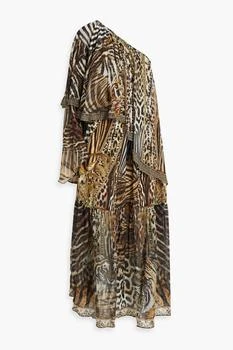 Camilla | One-shoulder embellished silk crepe de chine printed maxi dress 5.5折