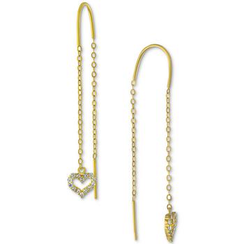 Giani Bernini | Cubic Zirconia Heart Threader Earrings, Created for Macy's商品图片,2.5折