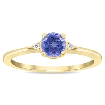 SSELECTS | Women's Round Shaped Tanzanite And Diamond Classic Ring In 10K Yellow Gold,商家Premium Outlets,价格¥1512