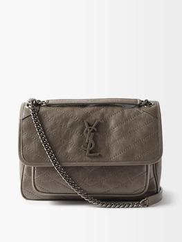 Yves Saint Laurent | Niki medium crinkled-leather shoulder bag商品图片,