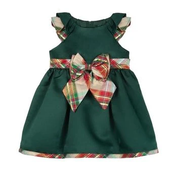 Rare Editions | Baby Girls Satin and Plaid Social Dress,商家Macy's,价格¥156
