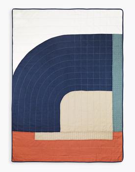 Madewell | Organic Cotton Autumn Curve Patchwork Quilted Throw Blanket商品图片,