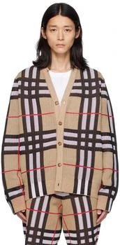 Burberry | Beige Check Cardigan 