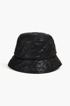 推荐Quilted faux leather bucket hat商品