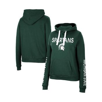 推荐Women's Green Michigan State Spartans 3-Hit Pullover Sweatshirt商品