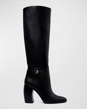 tory burch鞋高帮鞋, Tory Burch | Buckle Leather Knee-High Boots商品图片 