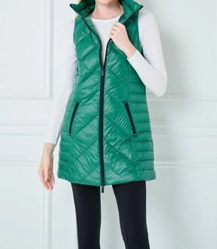 Anorak | Metallic Chevron Quilted Vest In Emerald,商家Premium Outlets,价格¥782