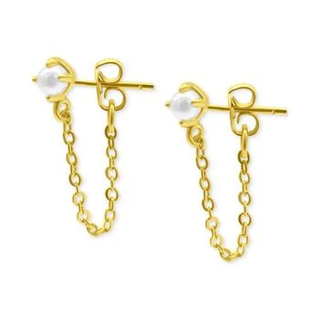 ADORNIA | 14k Gold-Plated Chain & Freshwater Pearl Front-to-Back Earrings 独家减免邮费