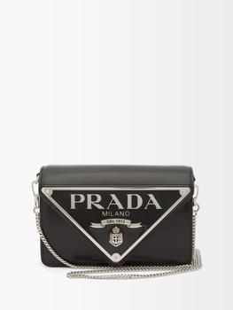 Prada | Triangle-logo buffed-leather shoulder bag商品图片,