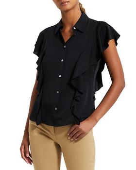theory silk, Theory | Modern Silk Ruffle Top商品图片 2.9折