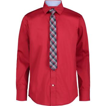 Tommy Hilfiger | Big Boys Long Sleeve Stretch Solid Poplin Shirt with Tie商品图片,