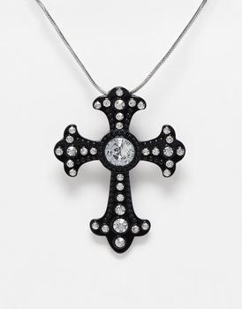 Reclaimed Vintage | Reclaimed Vintage necklace with oversized cross in black商品图片,8折×额外9.5折, 额外九五折