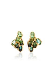 商品Kika Alvarenga | Kika Alvarenga - Women's Brinco 18K Gold Tourmaline Earrings - Multi - OS - Moda Operandi - Gifts For Her,商家Moda Operandi,价格¥17789图片
