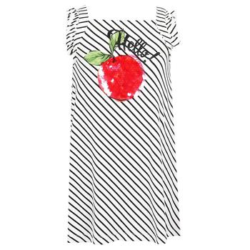 推荐Sequinned Cherry Striped Dress Black & White商品