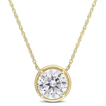 Mimi & Max | Mimi & Max 2ct DEW Created Moissanite Circular Pendant with Chain in 10k Yellow Gold,商家Premium Outlets,价格¥1800
