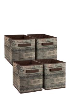 商品Brown Storage Cube Wood Basket Bin - Set of 4,商家Nordstrom Rack,价格¥197图片