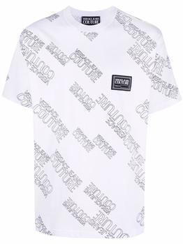 推荐VERSACE JEANS COUTURE - Logo Print Cotton T-shirt商品