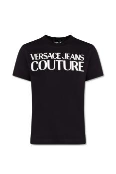 Versace | VERSACE JEANS 女士黑色棉质半袖圆领T恤 72HAHT02-CJ00O-899商品图片,满$100享9.5折, 满折