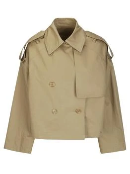 Juun J | Juun J Double Breasted Cropped Trench Coat,商家Cettire,价格¥5436