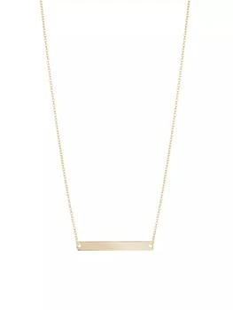 Saks Fifth Avenue Collection | 14K Gold Bar Pendant Necklace,商家Saks Fifth Avenue,价格¥4249