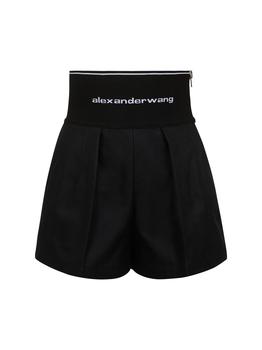Alexander Wang | Cotton Safari Shorts W/ Logo Waistband商品图片,