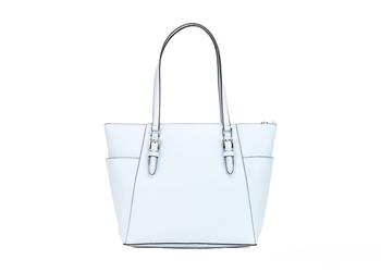 [二手商品] Michael Kors | Michael Kors Charlotte Vista blue Large Leather Top Zip Tote Handbag Women's Purse商品图片,5.5折