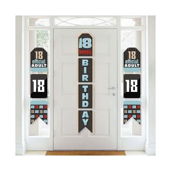 商品Big Dot of Happiness | Boy 18th Birthday - Hanging Vertical Paper Door Banners - Eighteenth Birthday Party Wall Decoration Kit - Indoor Door Decor,商家Macy's,价格¥149图片