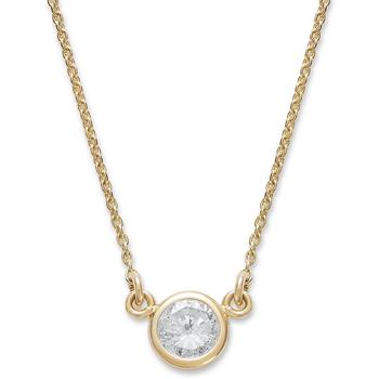 Bezel-Set Diamond Pendant Necklace (1/5 ct. t.w.) in 14K Gold or White Gold product img