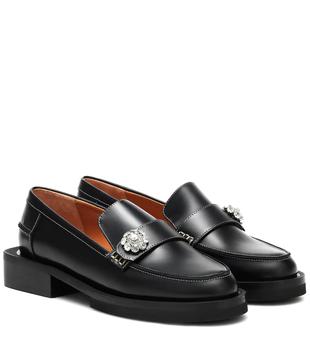 推荐Jewel leather loafers商品