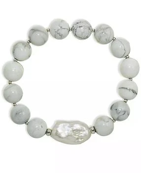 Macy's | Genuine Stone Bead Biwa Pearl Stretch Bracelet,商家Macy's,价格¥134