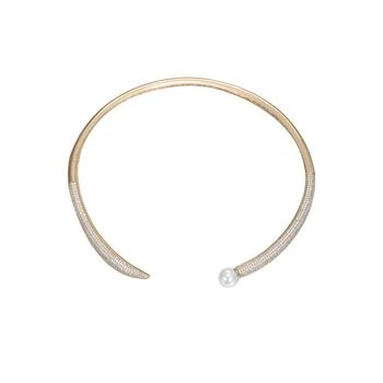 by Adina Eden | Pave X Imitation Pearl Open Collar Choker Necklace,商家Macy's,价格¥1288