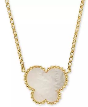 Effy | EFFY® Mother-of-Pearl Butterfly 18" Pendant Necklace in 14k Yellow Gold,商家Macy's,价格¥3599