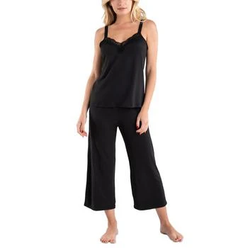 Linea Donatella | Women's Ariella 2-Pc. Cropped Lace-Trimmed Pajamas Set 