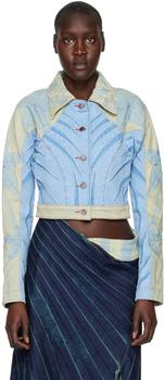 商品Masha Popova | Blue & Yellow Floral Denim Jacket,商家SSENSE,价格¥4118图片
