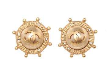 [二手商品] Chanel | Chanel Gold CC Pearl Earring商品图片,