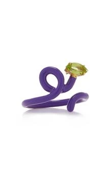 Bea Bongiasca | Bea Bongiasca - Baby Vine Enameled 9K Yellow Gold Peridot Ring - Purple - US 7.5 - Moda Operandi - Gifts For Her,商家Fashion US,价格¥5240