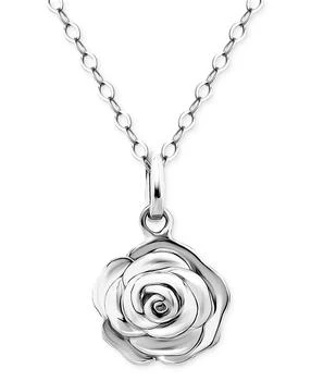 Giani Bernini | Rose Pendant Necklace, 16" + 2" extender in Sterling Silver or 18k Gold Over Sterling Silver, Exclusively at Macy's,商家Macy's,价格¥175