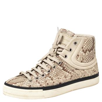 更多路易威登男鞋, [二手商品] Louis Vuitton | Louis Vuitton Beige/Brown Python Leather Sprinter High Top Sneakers Size 40商品图片 4.9折, 满1件减$100, 满减