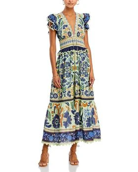 Farm Rio | Ocean Tapestry Cotton Midi Dress,商家Bloomingdale's,价格¥1493