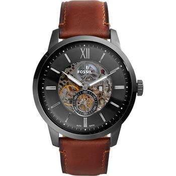 Fossil | Men's Automatic Townsman Amber Leather Strap Watch 48mm商品图片,