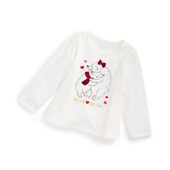 First Impressions | Baby Girls Bear Hugs T-Shirt, Created for Macy's商品图片,6.9折×额外8.5折, 额外八五折