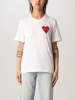 推荐Love Moschino cotton T-shirt with heart patch商品