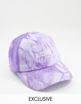 推荐Reclaimed Vintage inspired unisex hat with logo in tie-dye purple商品