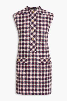 Gucci | Checked wool-blend tweed mini dress商品图片,6折×额外7.8折, 额外七八折